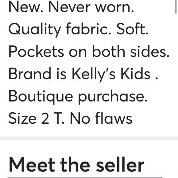 Kelly's Kids Blue and White Overall Style Dress size 2T - Picture 10 of 10